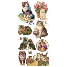 1 Sheet of Stickers Mixed Charming Kitty Cats